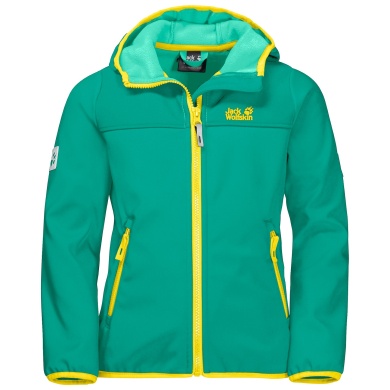 Jack Wolfskin Softshelljacke Fourwinds (wind-& wasserabweisend) mintgrün Kinder